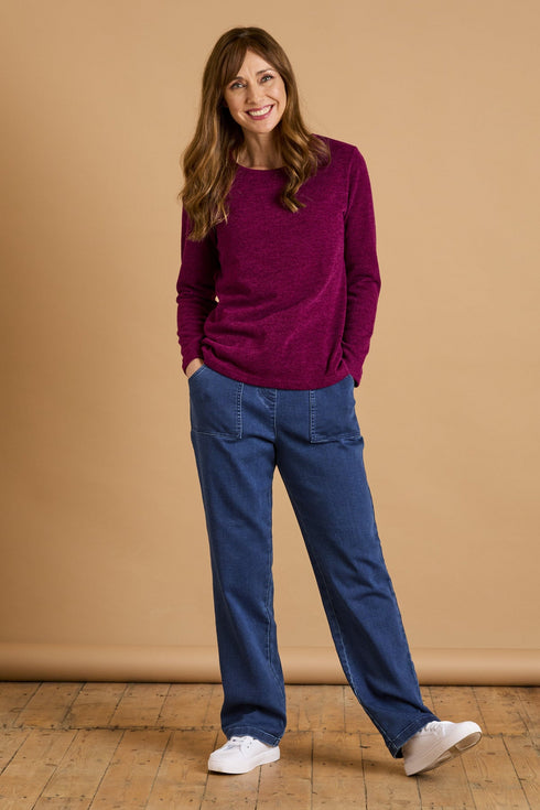 Emreco Soft Stretch Denim Trousers 076101EW Ladies Casual Pull-On Jeans