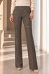 Emreco Natural Tweed Ponte Check Stretch Trousers 076307EM - Neutral