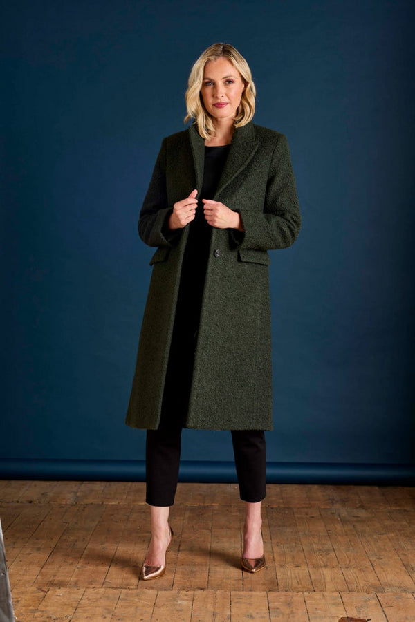 Emreco Longline Textured Single Breasted Coat 090809EW