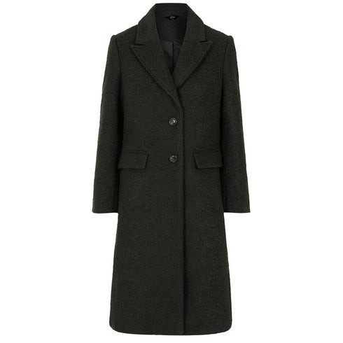 Emreco Longline Textured Single Breasted Coat 090809EW