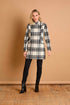 Emreco Check Funnel Neck Coat – Black/White 091006EW