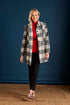 Emreco Check Funnel Neck Coat – Black/White 091006EW