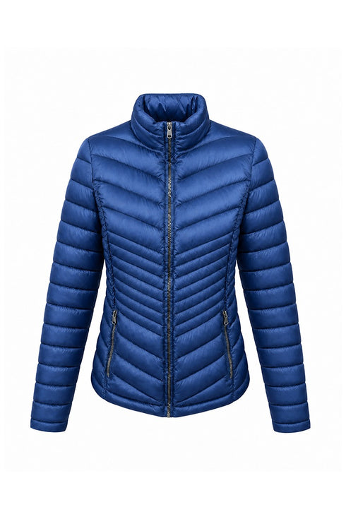 Emreco Royal Blue Lightweight Chevron Quilted Packaway Jacket 096300EW