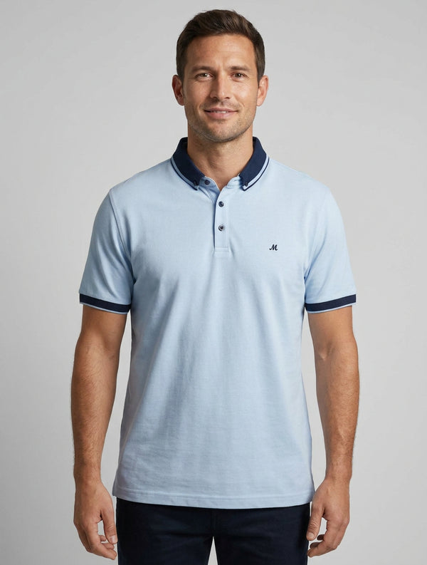 Mineral Clothing Beck Airy Blue Polo Shirt ML211527