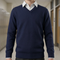 Hunter Schoolwear 674 V Neck School Jumper Navy No Crest/Logo Plain Unisex Acrylic Knitwear