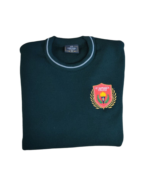 St. Raphael’s College Loughrea Official School Jumper Green Wool Mix
