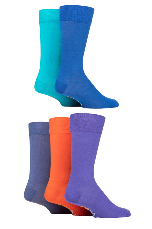 Farah 5 Pair Classic Plain Bamboo Socks Men's FCS378