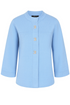 Emreco | 020714EW Royal Blue Angel Sleeve V Neck Button Blouse