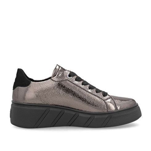 Rieker Women’s Leather Sneakers with Metallic Finish - W2601-91