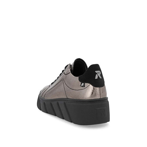 Rieker Women’s Leather Sneakers with Metallic Finish - W2601-91