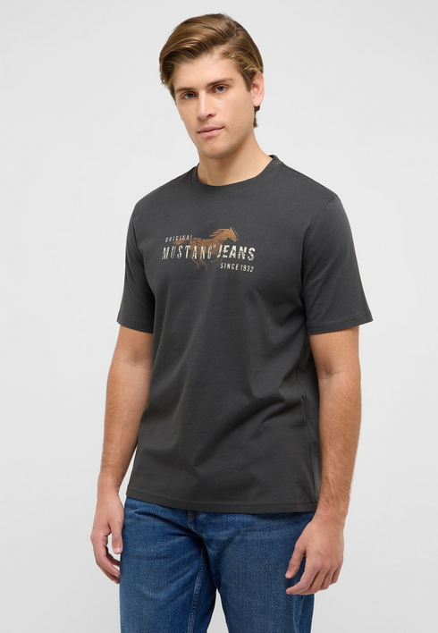 Mustang Austin Style Organic Cotton T-Shirt – Anthracite – 1017381 4088