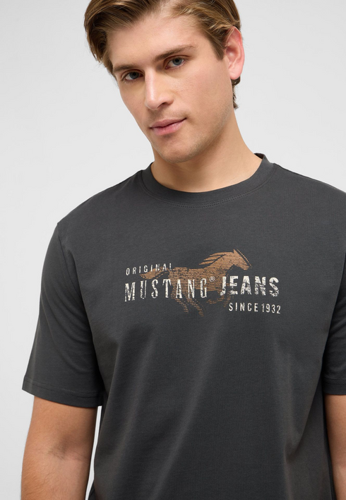 Mustang Austin Style Organic Cotton T-Shirt – Anthracite – 1017381 4088