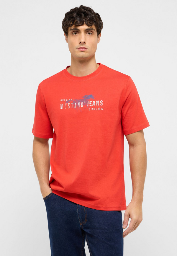 Mustang Austin Style Organic Cotton T-Shirt – Red – 1017381 7270