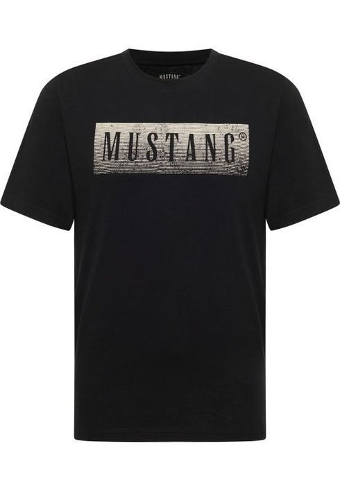 MUSTANG Black Austin Style Graphic T-Shirt — Regular Fit | 1017394