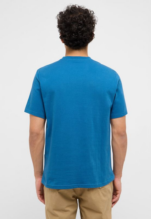 MUSTANG Mid Blue Austin Style Graphic T-Shirt — Regular Fit | 1017394