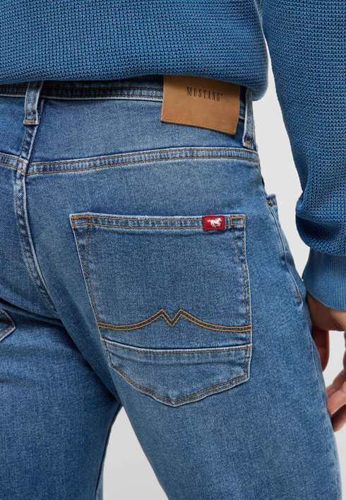 Mustang Vegas Slim Fit Jeans – Medium Blue Used Wash – 1017422 5000 602