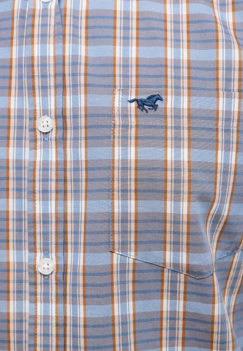 MUSTANG Multi Colour Gilroy Checked Short Sleeve Shirt — Slim Fit | 1017544