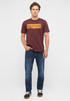 Mustang Mens Austin Cotton T-Shirt 1018033 3242 - Burgundy