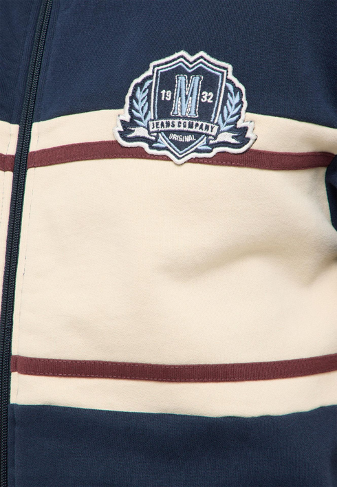 Mustang Mens Dillon Cotton Full Zip Sweatshirt 1018124 4136 - Navy
