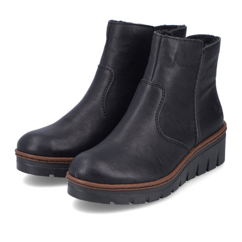 Rieker X9165-01 Women's Antistress Leather Ankle Boots – Comfortable Everyday Wear