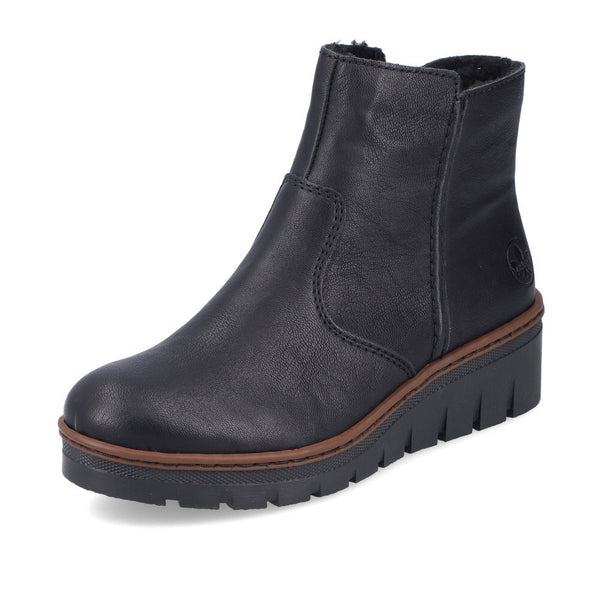 Rieker X9165-01 Women's Antistress Leather Ankle Boots – Comfortable Everyday Wear