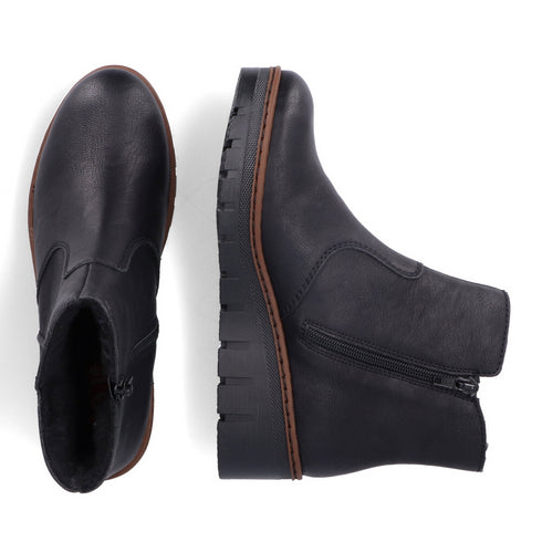 Rieker X9165-01 Women's Antistress Leather Ankle Boots – Comfortable Everyday Wear