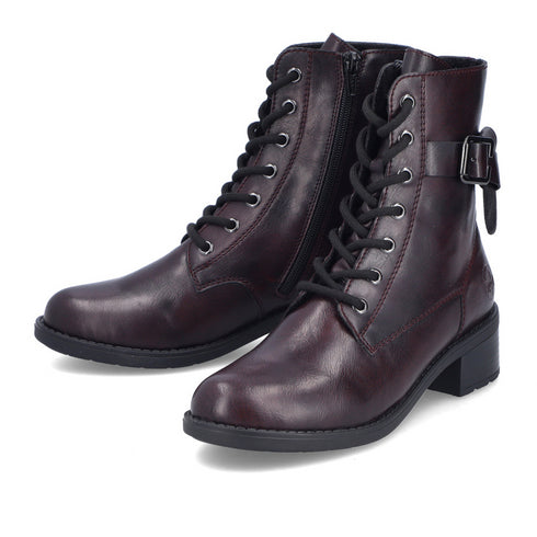 Rieker Women's Ankle Boots 75431-35 Wine - Comfortable Stylish Everyday Boots