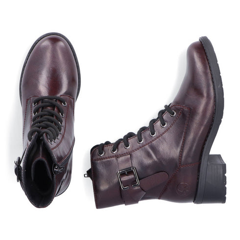 Rieker Women's Ankle Boots 75431-35 Wine - Comfortable Stylish Everyday Boots