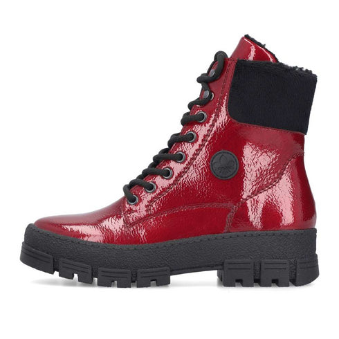 Rieker Patent Women’s Ankle Boots Y0220-33 – Red