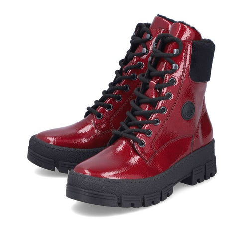 Rieker Patent Women’s Ankle Boots Y0220-33 – Red