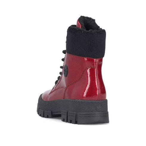Rieker Patent Women’s Ankle Boots Y0220-33 – Red