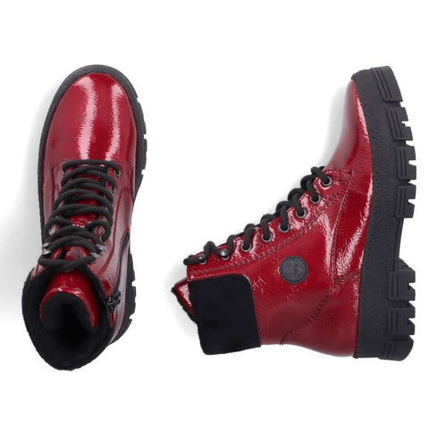Rieker Patent Women’s Ankle Boots Y0220-33 – Red