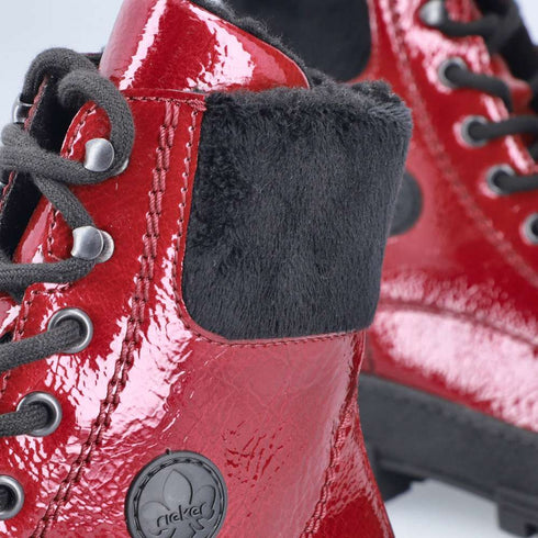 Rieker Patent Women’s Ankle Boots Y0220-33 – Red