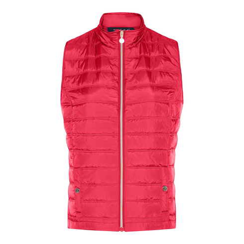 Micha Womens Lipstick Red 5025 Spring Quilt Sleeveless Zip Front Gilet 105-384