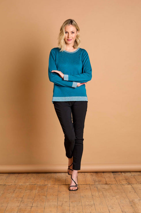 Emreco Heat Seal Sparkle Neckline Jumper 106104EW