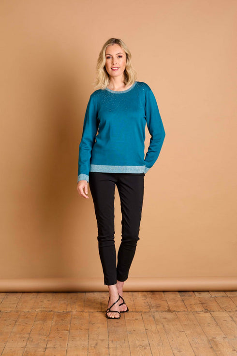Emreco Heat Seal Sparkle Neckline Jumper 106104EW