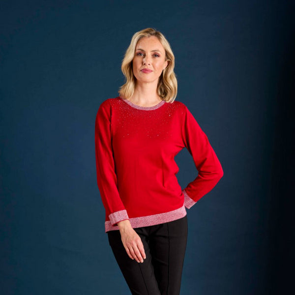 Emreco Heat Seal Sparkle Neckline Jumper 106104EW