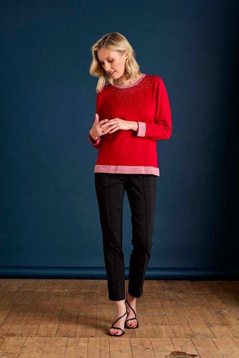 Emreco Heat Seal Sparkle Neckline Jumper 106104EW