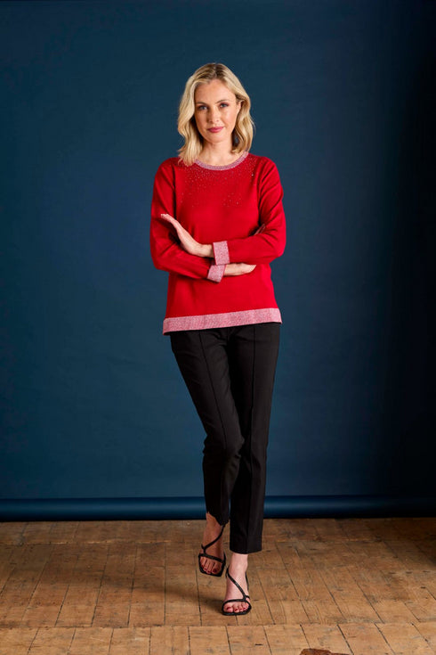 Emreco Heat Seal Sparkle Neckline Jumper 106104EW