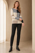 Emreco Long Sleeve Grey Multi Block Colour Block Jumper 106301EW