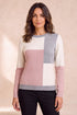 Emreco Cable Mix Colour Block Jumper 106304EM - Pink Multi