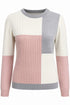 Emreco Cable Mix Colour Block Jumper 106304EM - Pink Multi
