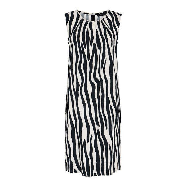 Micha Womens Black and Off White Zebra Urban Print Sleeveless Dress 115-953