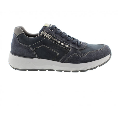 Rieker 11500-14 Navy Nubuck Wide Lace & Zip Shoe