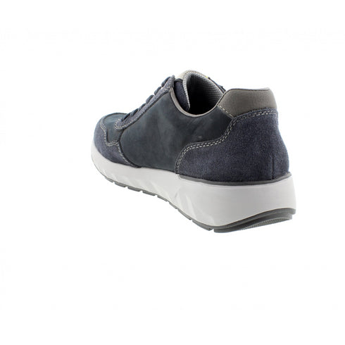Rieker 11500-14 Navy Nubuck Wide Lace & Zip Shoe