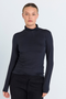 Freequent FQLIANA Soft Jersey High Neck Long Sleeve Blouse 116610 BLK - Black