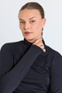 Freequent FQLIANA Soft Jersey High Neck Long Sleeve Blouse 116610 BLK - Black