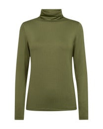Freequent FQLIANA Soft Jersey High Neck Long Sleeve Blouse 116610 C GRN - Calliste Green