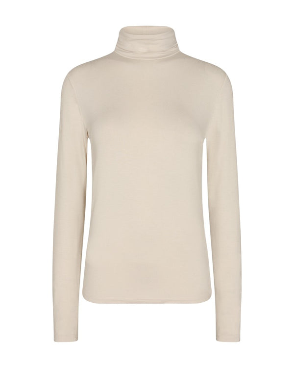 Freequent FQLIANA Soft Jersey High Neck Long Sleeve Blouse 116610 MB - Moonbeam