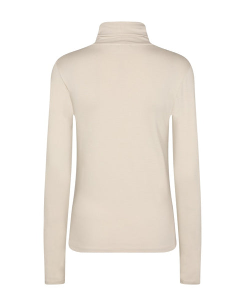 Freequent FQLIANA Soft Jersey High Neck Long Sleeve Blouse 116610 MB - Moonbeam